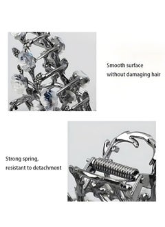 Generic Flower Hair Claw Clips,Metal Elegant Flower Hair Claw Clips for Thick Thin Hair Accessories Vintage Lotus Floral Claw Clip Non-Slip Strong Hold Hair Clips Hair Styling Hair Decorations for Women  - Image 5