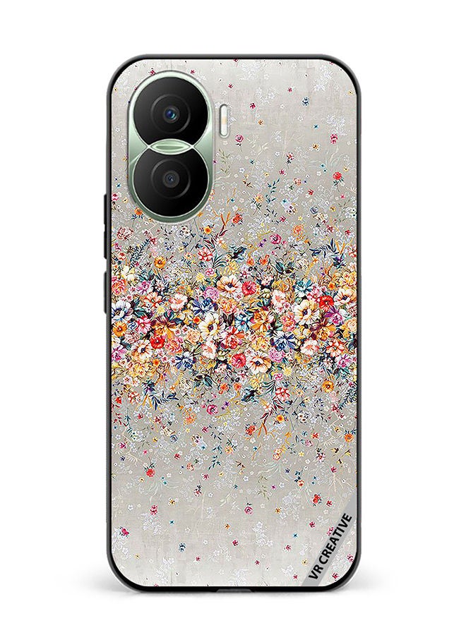 VR CREATIVE Protective Case Cover For Honor Play7T Pro Digital Floral Garland Design Multicolour - Image 1