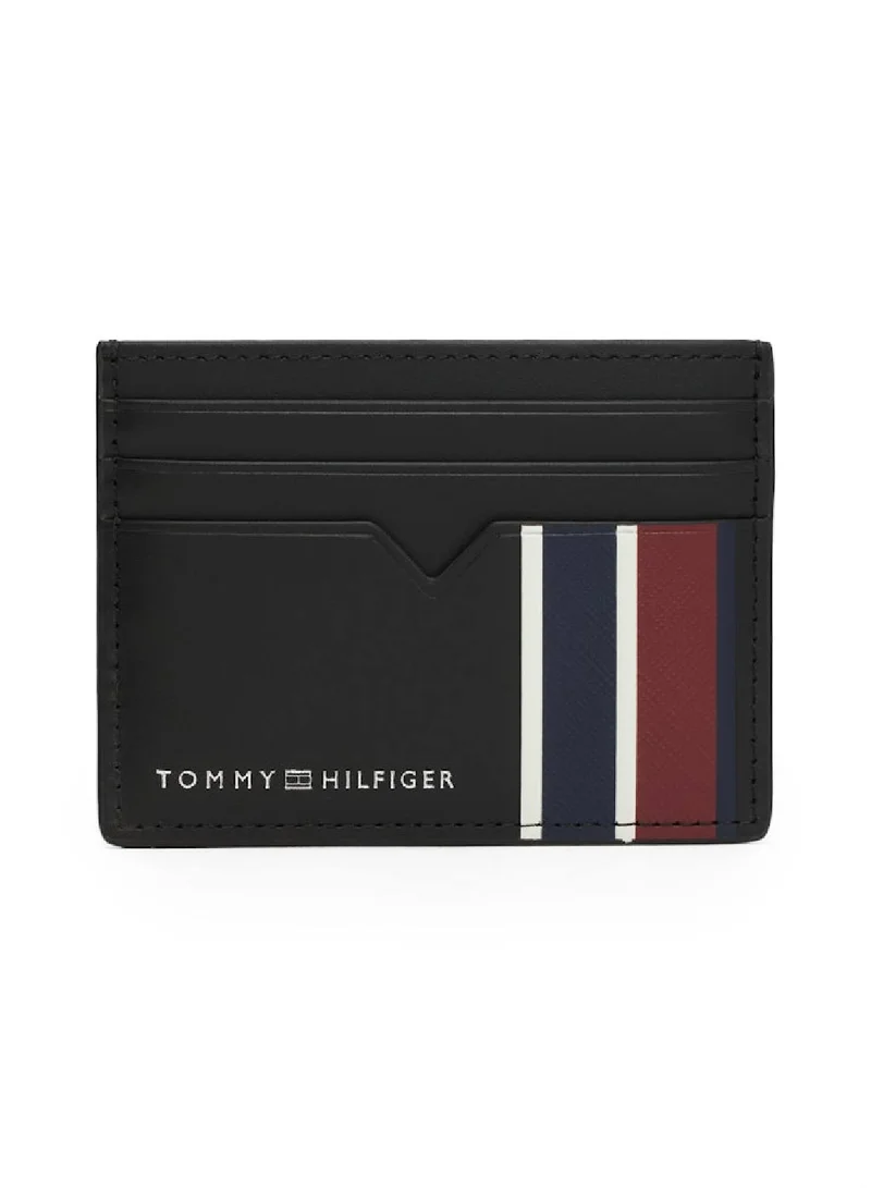 TOMMY HILFIGER Men's Corporate Leather Credit Card Holder, Black - Leather
