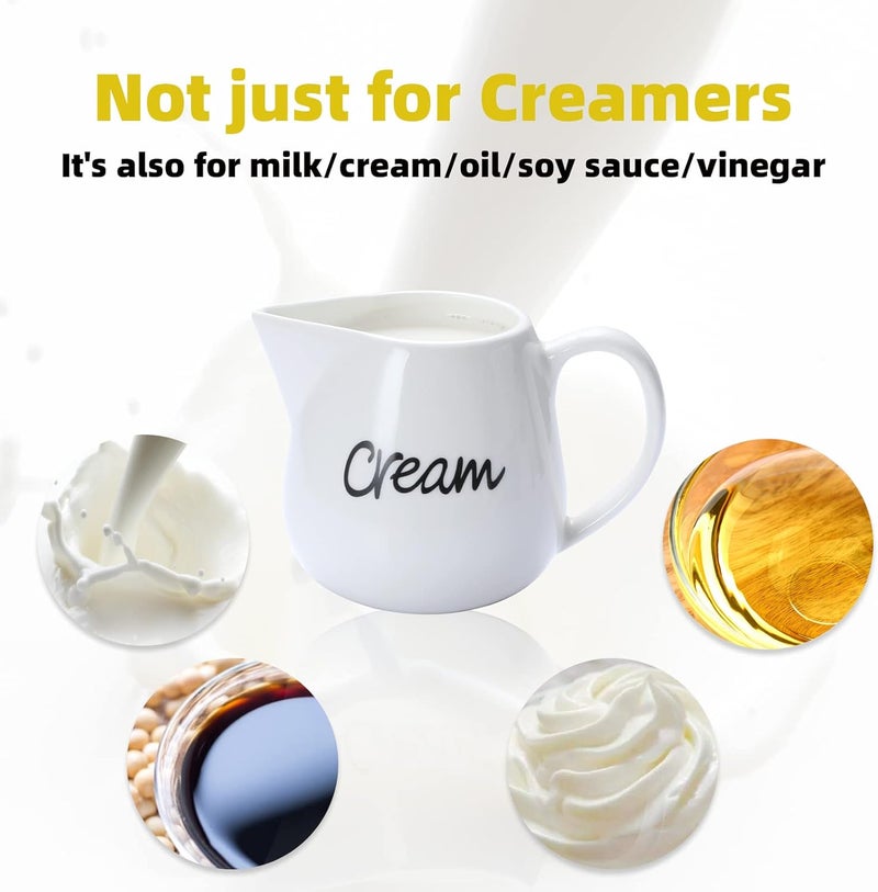 ONTUBE Porcelain Creamer, Ceramics Milk Creamer Pitcher 12OZ (White) - Image 5
