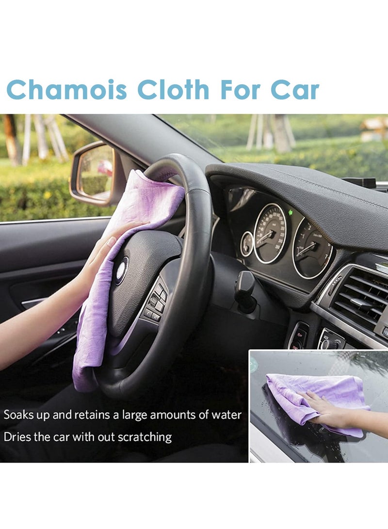 Safi WAX SAFI WAX Chamois Car Washing Towel Car Washing Drying Towel Chamois Leather For Cleaning Polishing Purple PVA-001  - Image 4