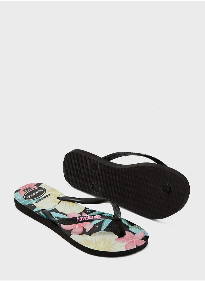 havaianas Slim Floral Flip Flops