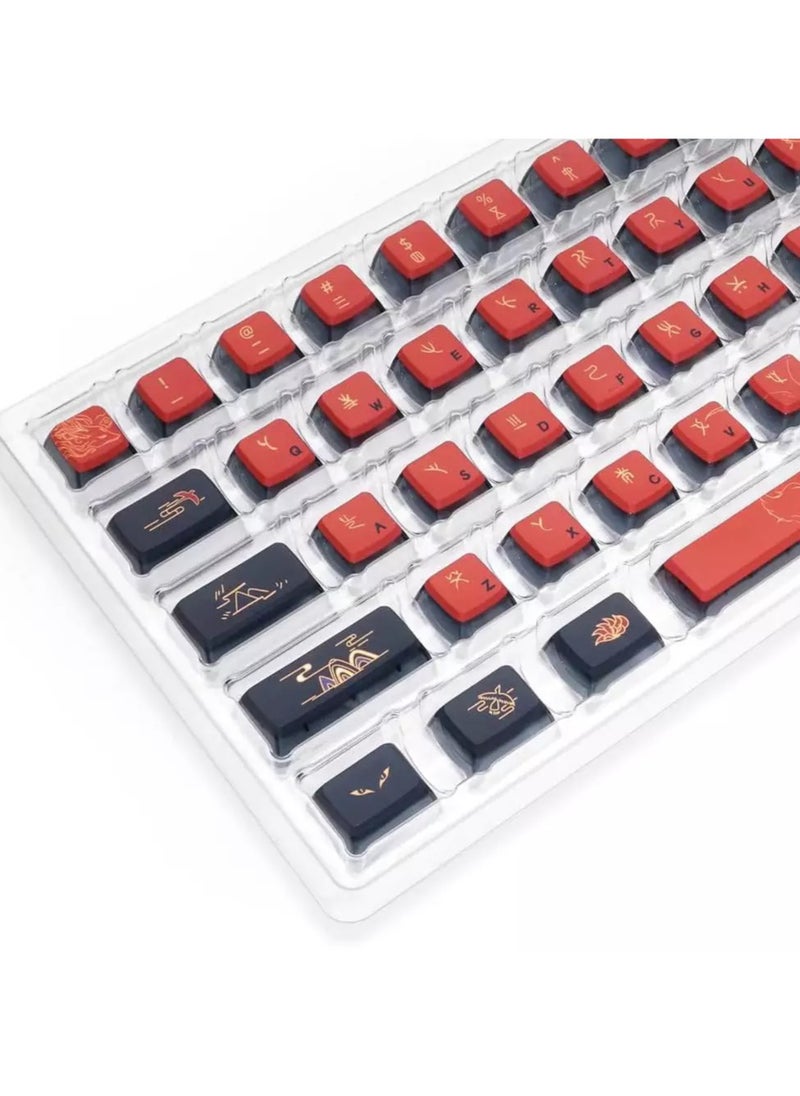 GK7 PBT Translucent Keycaps Compatible with 60%/65%/75%/80%/96%/100% Keyboard Layout (Nine Tailed Fox)