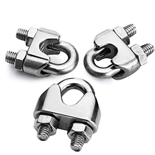 TOPZEA 30 Pcs M3 Stainless Steel Wire Rope Cable Clip Clamps, 1/8 Inch Wire Rope Clip, U Bolt Saddle Fastener - Image 4