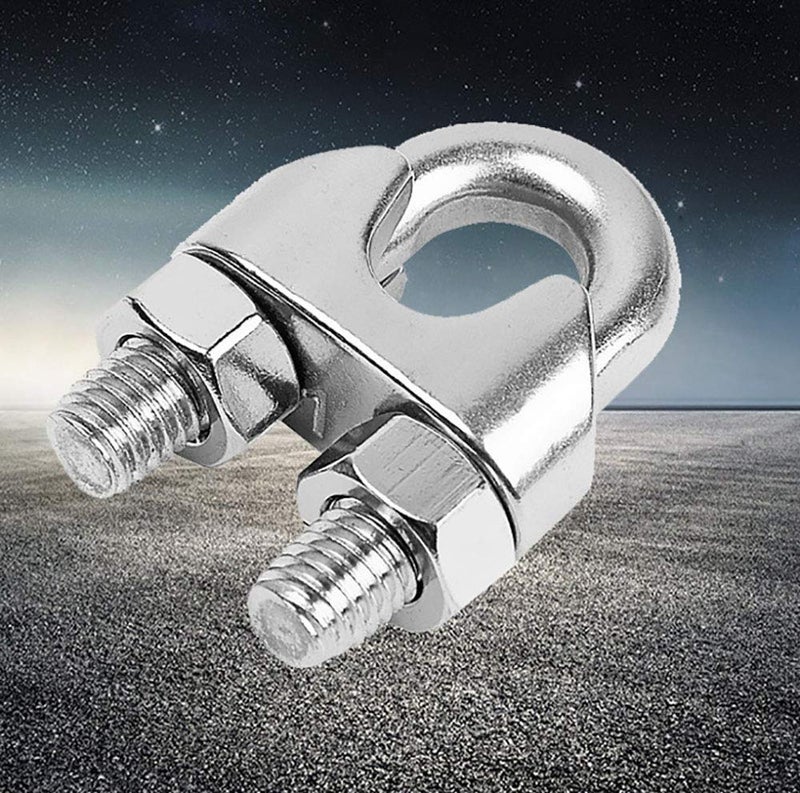 TOPZEA 30 Pcs M3 Stainless Steel Wire Rope Cable Clip Clamps, 1/8 Inch Wire Rope Clip, U Bolt Saddle Fastener - Image 5