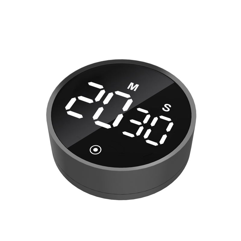 مؤقت مطبخ رقمي: أسود، سهل الإعداد، شاشة LED مع إضاءة خلفية - وضع توفر الطاقة، مؤقت العد التنازلي المغناطيسي للمطبخ المنزلي، البيئات الهادئة والأطفال - Image 1