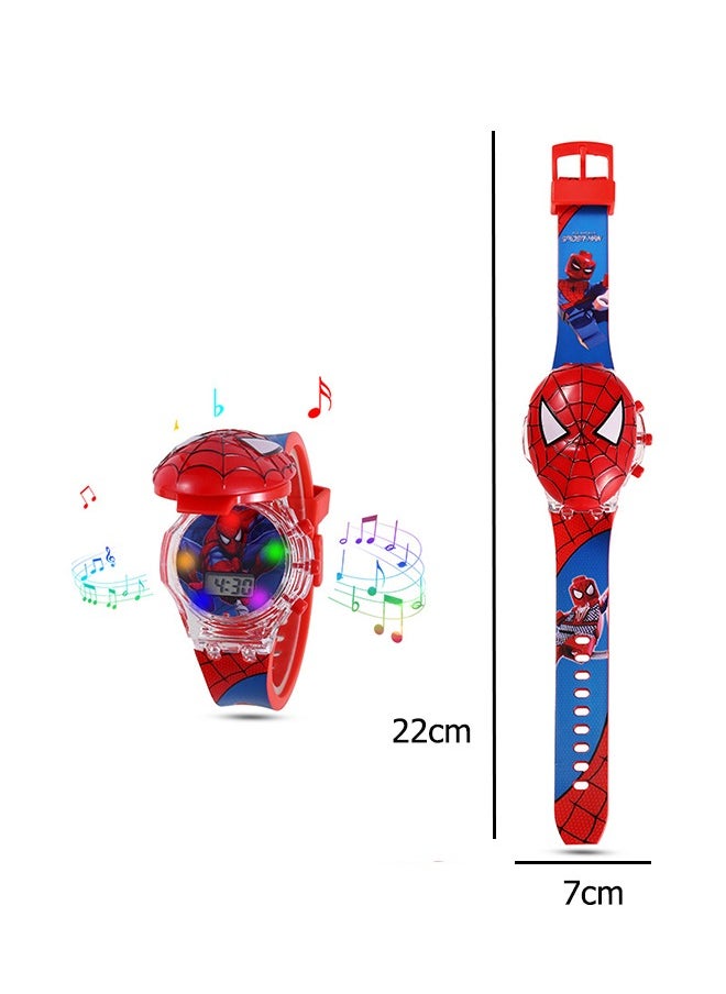 MARVEL - Cartoon Children's Watch, Children's Watch Toy with Light Effect, Kids Electronic Watch with Music, Flip-top Cartoon Watch for Kids - Image 1