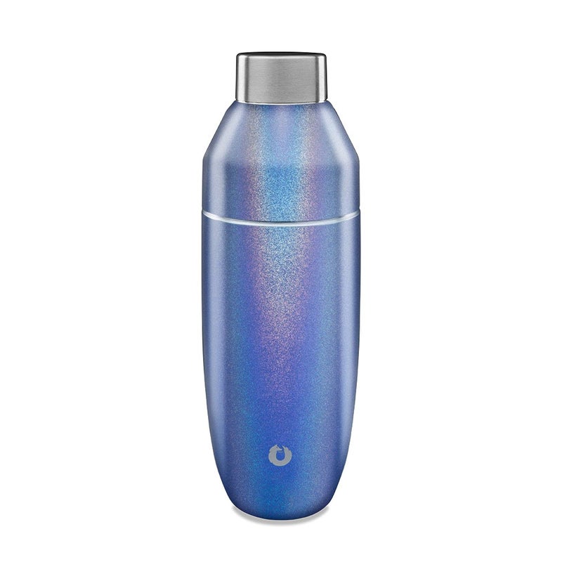 SNOWFOX Premium Vacuum Insulated Stainless Steel Cocktail Shaker Home Bar Accessories Elegant Drink Mixer Leak Proof Lid With Jigger  Built In Strainer Blue 22oz
