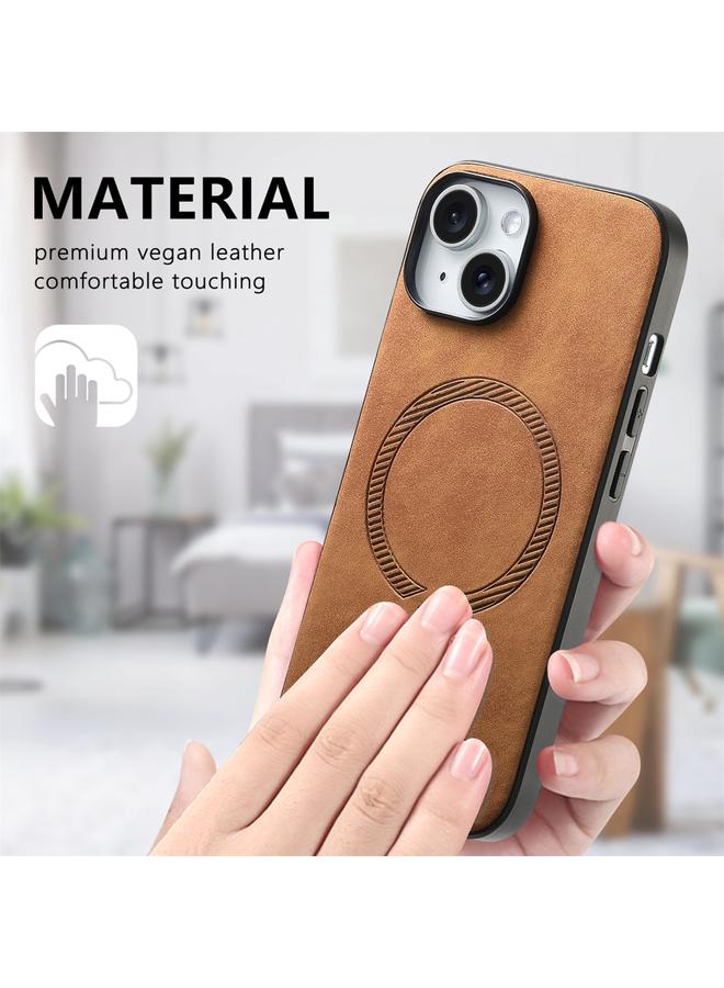 S-TOP Case For iPhone 16 Pro Max Solid Color Retro Magsafe PU Back Cover Phone Case - Image 5