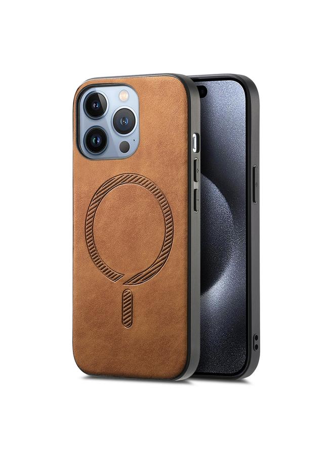 S-TOP Case For iPhone 16 Pro Max Solid Color Retro Magsafe PU Back Cover Phone Case - Image 1