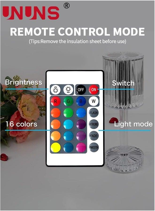 UNUNS Crystal Lamp,Touch Table Lamp With Touch Remote Control,16 Color LED 3D Rose Diamond Lamp,USB Rechargeable,Night Lights,Bedside Lamp,Dining Room Lamp,Atmosphere Light For Bedroom/Living - Image 5