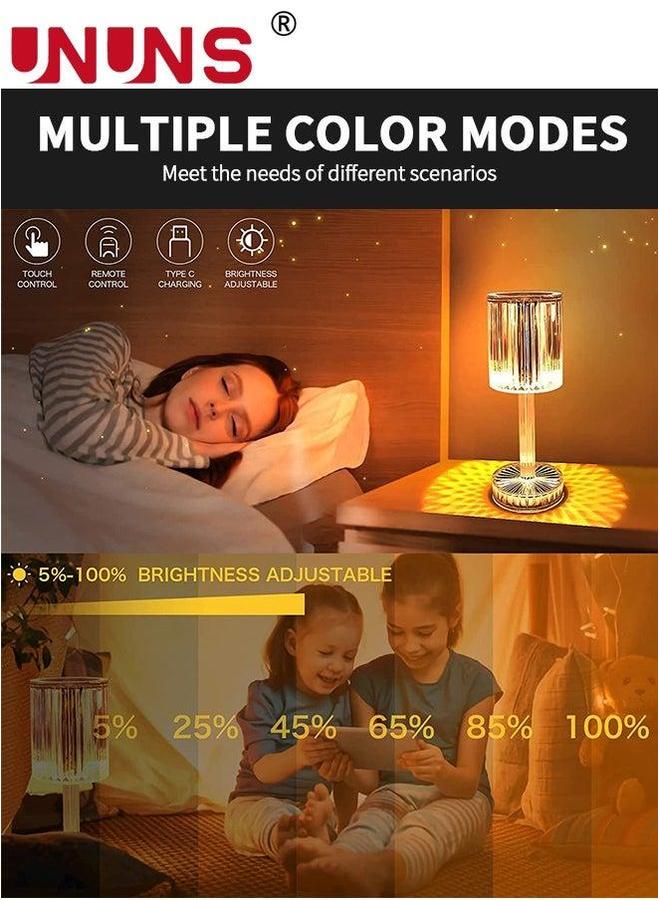 UNUNS Crystal Lamp,Touch Table Lamp With Touch Remote Control,16 Color LED 3D Rose Diamond Lamp,USB Rechargeable,Night Lights,Bedside Lamp,Dining Room Lamp,Atmosphere Light For Bedroom/Living - Image 4