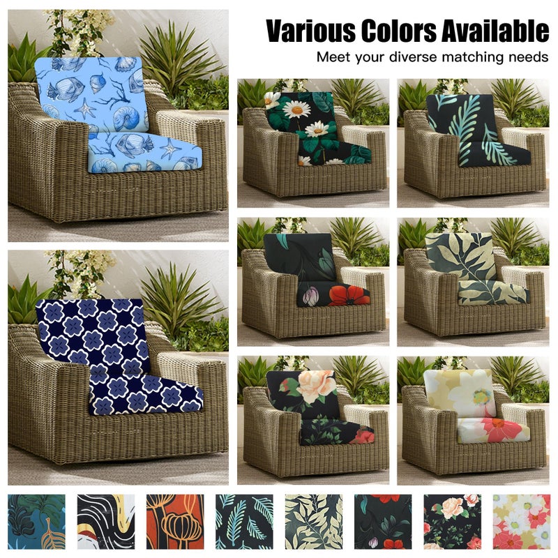 MRGSDL 8Pcs Patio Cushion Covers,Outdoor Cushions Covers,Stretch Cushion Covers Replacement, Washable and Reusable Furniture Protectors(Tropical Flair) - Image 4
