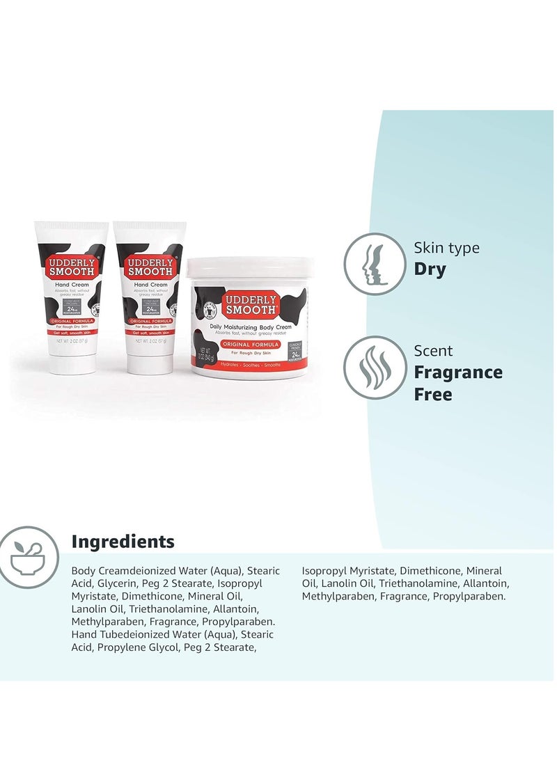 Udderly Smooth UDDERLY SMOOTH NonGreasy Hand and Body Moisturizer Cream Bundle 1 Kit, 3 Count  - Image 5