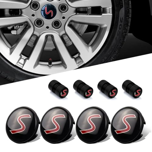 JULOPO 4PCS Car Wheel Center Cap 54mm S Logo Compatible with Mini Cooper Clubman Countryman Paceman Wheel Center Covers - Image 1
