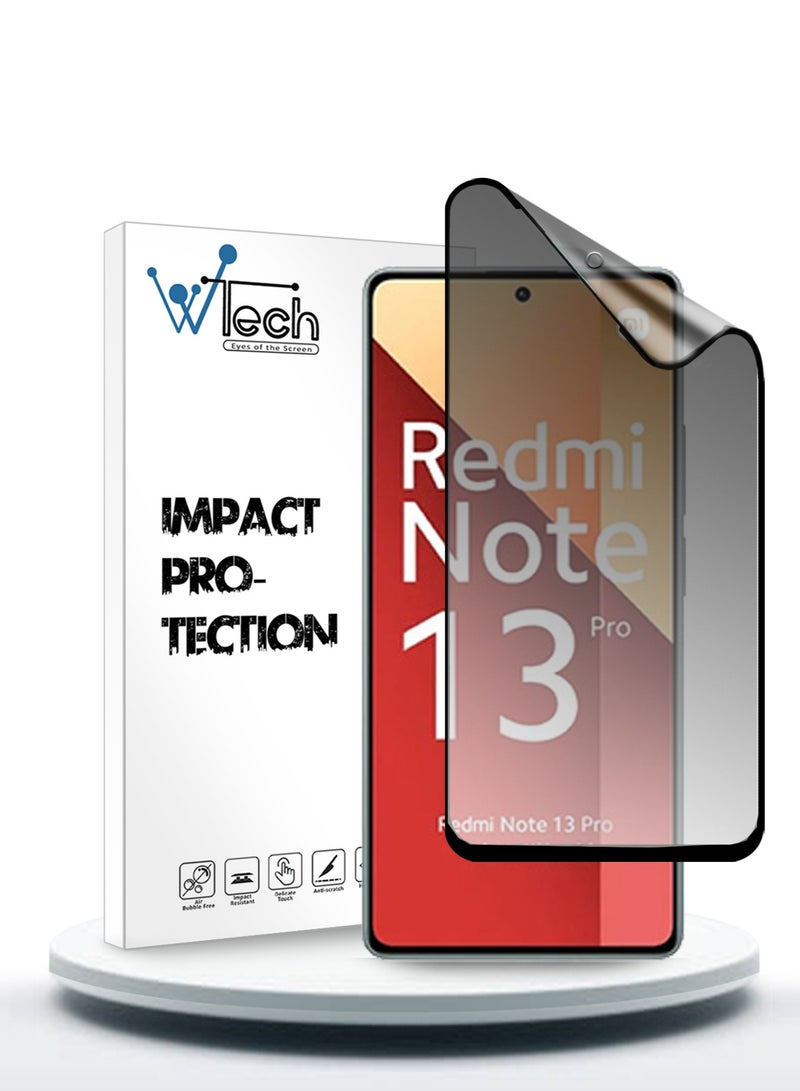 Wtech Nano Ceramic Privacy Full Glue Full Cover Matte Flexible Screen Protector For Xiaomi Redmi Note 13 5G 2024 / Xiaomi Redmi Note 13 4G 2024 / Xiaomi Redmi Note 13R Pro 5G 2023 / Xiaomi Redmi Note 13 Pro - Image 1