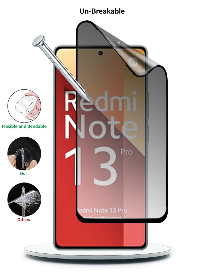 Wtech Nano Ceramic Privacy Full Glue Full Cover Matte Flexible Screen Protector For Xiaomi Redmi Note 13 5G 2024 / Xiaomi Redmi Note 13 4G 2024 / Xiaomi Redmi Note 13R Pro 5G 2023 / Xiaomi Redmi Note 13 Pro - Image 4