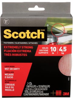 Scotch  Scotch Extreme Fasteners, 1" x 10', Clear (RF6760) 2 Roll/Pack  - Image 1