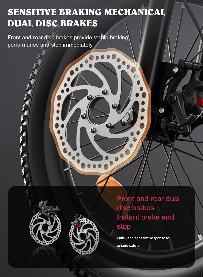 MaBaby Bicycle for Kids 18-20-22-24 Inch Dual Disc Brakes 7-Speed Gears, with Adjustable Seat and LED Headligh, Kids Mountain Bike for 5-12 Years Boys and Girls - Image 2