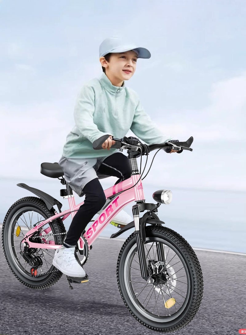 MaBaby Bicycle for Kids 18-20-22-24 Inch Dual Disc Brakes 7-Speed Gears, with Adjustable Seat and LED Headligh, Kids Mountain Bike for 5-12 Years Boys and Girls - Image 5