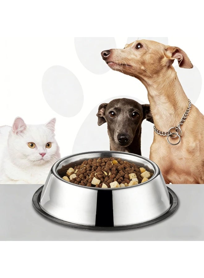 Stainless Steel Pet Food Bowl – Rust Resistant with Non-Slip Rubber Base – Safe & Hygienic for Cats and Dogs – Easy to Clean for Daily Use - Image 1