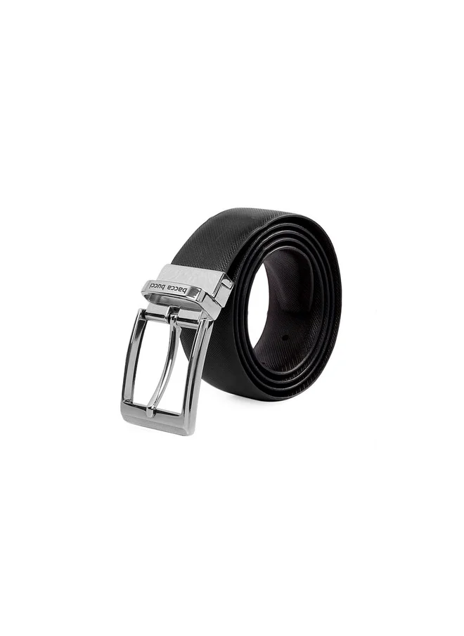 Bacca Bucci  Men's Black Textured Leather Reversible Formal Belt for Men | Best Price UAE