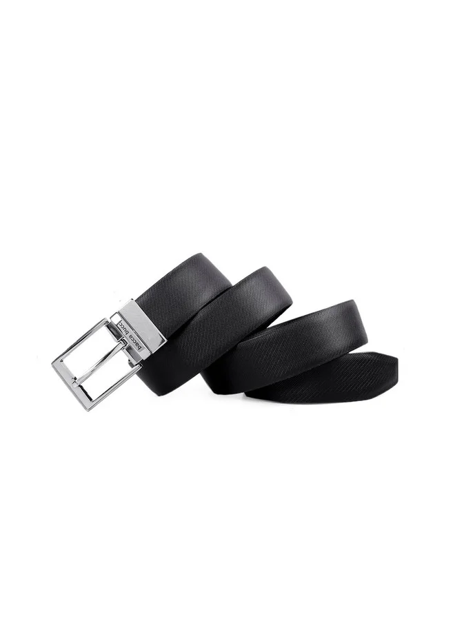 Bacca Bucci  Men's Black Textured Leather Reversible Formal Belt for Men | Best Price UAE