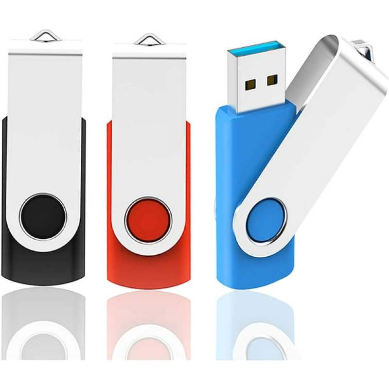 32GB USB 2.0 portable flash drive, rotating U disk, high-speed 1 USB stick with 10 lanyards (random color) - Image 2