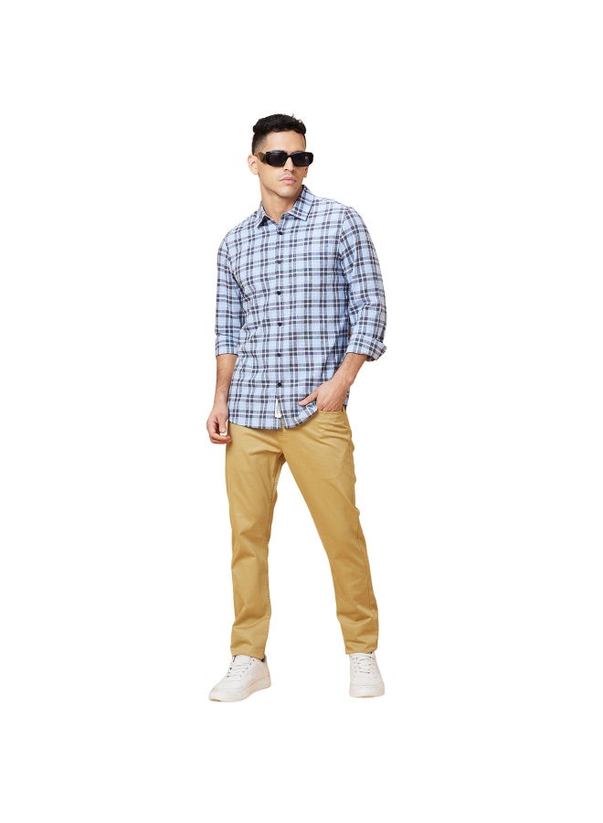 Being Human Mens Blue Collared Long Sleeve Shirt - Image 2