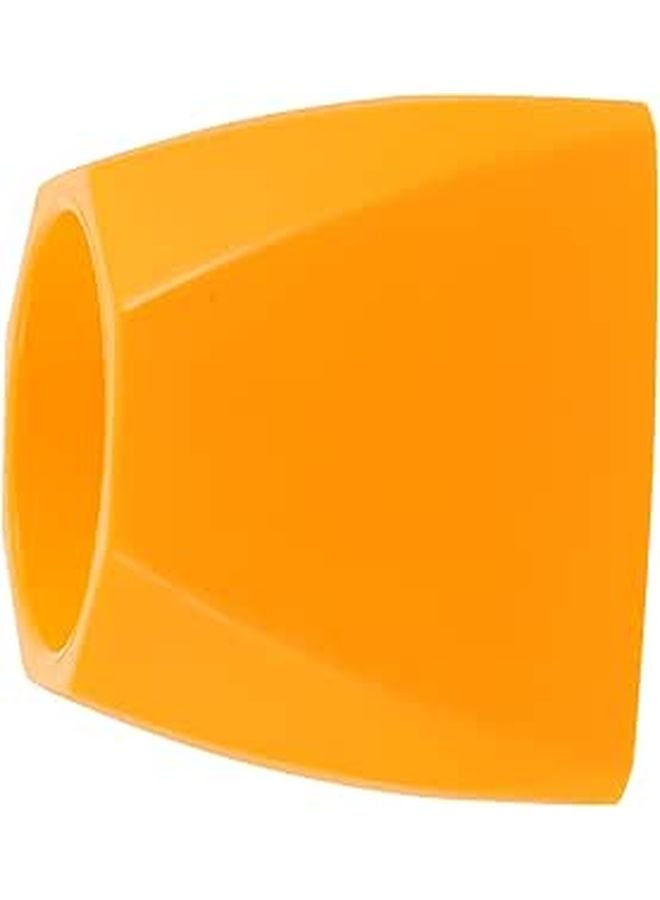 Yellow Octagonal Toilet Brush and Holder Set Sturdy Plastic Stand Bathroom Scrubber - Image 1
