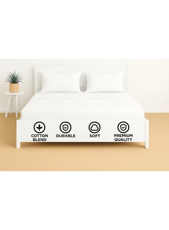 3-Piece King Size Fitted Sheet Set - 1 Fitted Sheet (200x200+30cm) & 2 Pillowcases (50x75 cm) - Image 5
