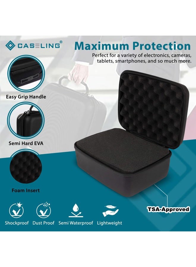 Caseling Protective Hard Case With Customizable Foam. 11 Inch Lightweight Hard Shell Case for Electronics, Cosmetic, Makeup & More – 11 x 9 x 5.5 Inches - Image 5