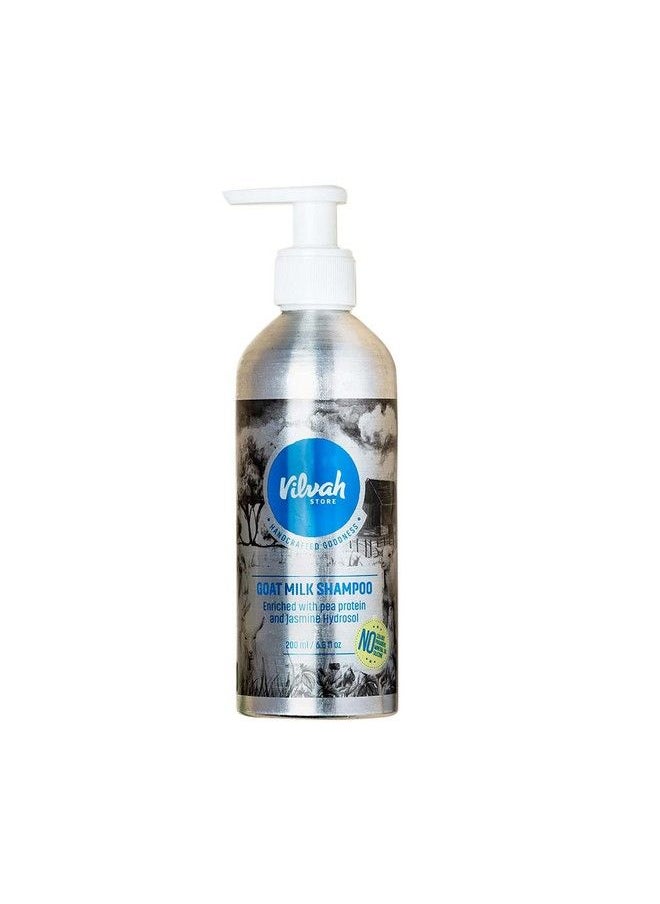 vilvah STORE - Goat Milk Shampoo ; Suitable For All Hair Types Straight Wavy Curly ; Great For Dry And Damaged Hair Frizz And Flyaway Hair ; Retains Longlasting Moisturisation ; 200Ml - Image 1