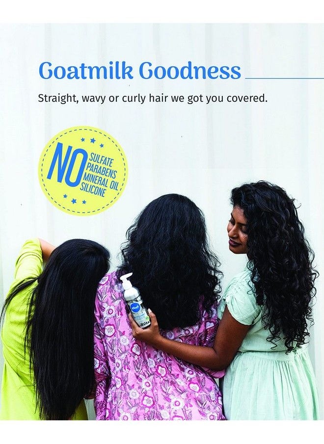vilvah STORE - Goat Milk Shampoo ; Suitable For All Hair Types Straight Wavy Curly ; Great For Dry And Damaged Hair Frizz And Flyaway Hair ; Retains Longlasting Moisturisation ; 200Ml - Image 1