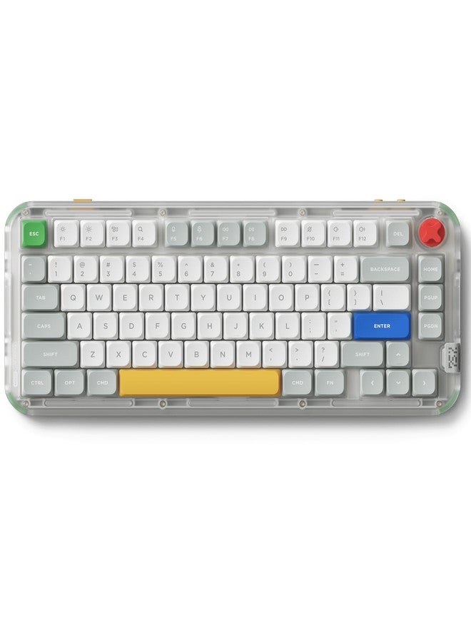 nuphy Kick75 Wireless Mechanical Keyboard with Knob,75% Layout 80 Keys RGB Backlit, Hot Swappable Low Profile Keyboard with PBT Keycaps,Gaming Keyboards, Support BT/2.4G/USB-C (Blush Nano Switch) - Image 1