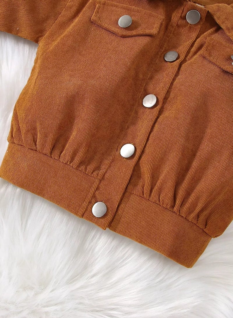 Baby Solid Button Up Corduroy Jacket  - Image 5