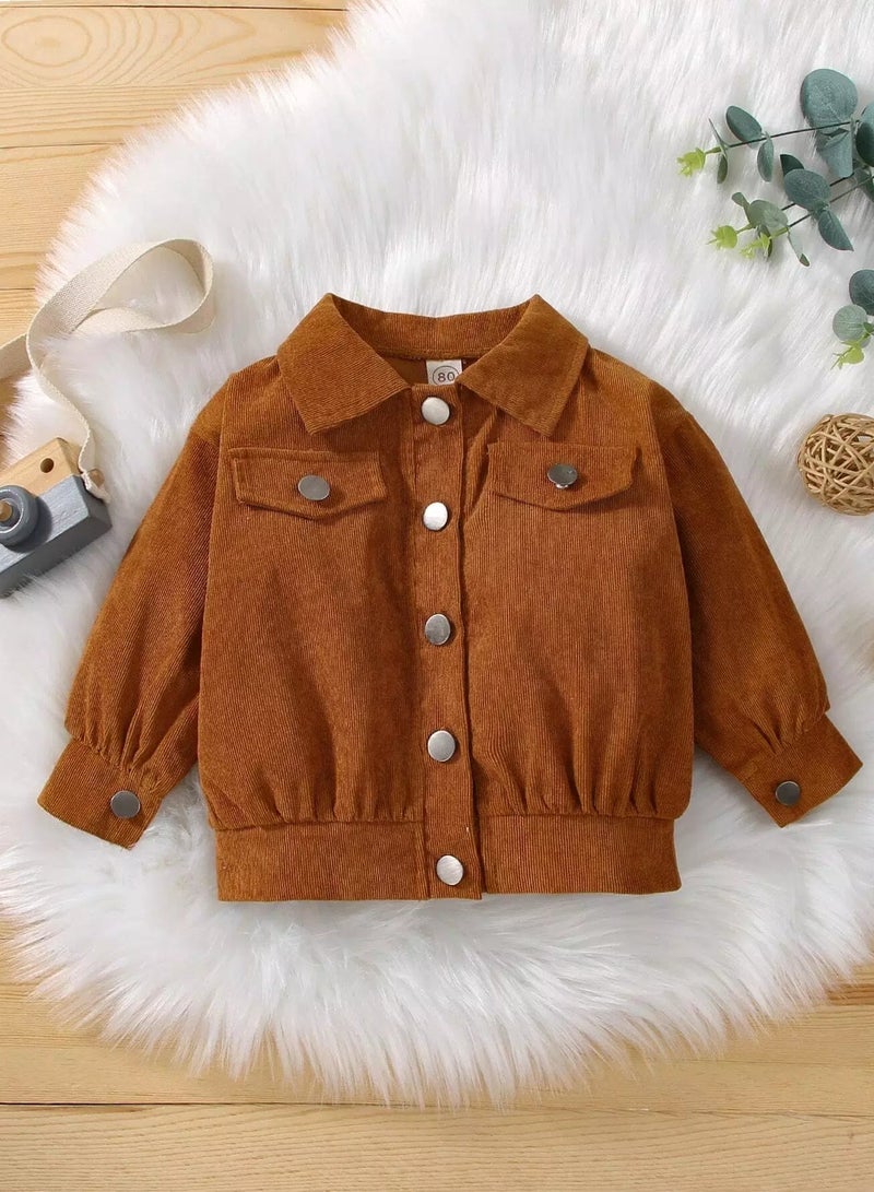 Baby Solid Button Up Corduroy Jacket  - Image 1