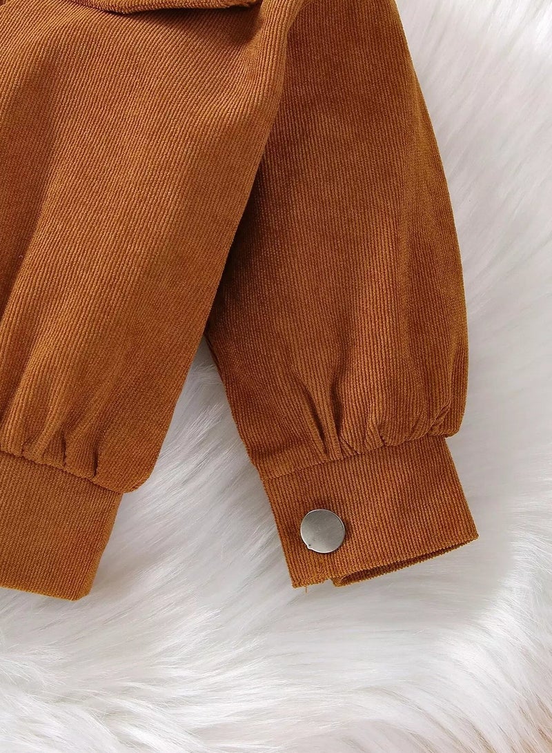 Baby Solid Button Up Corduroy Jacket  - Image 3