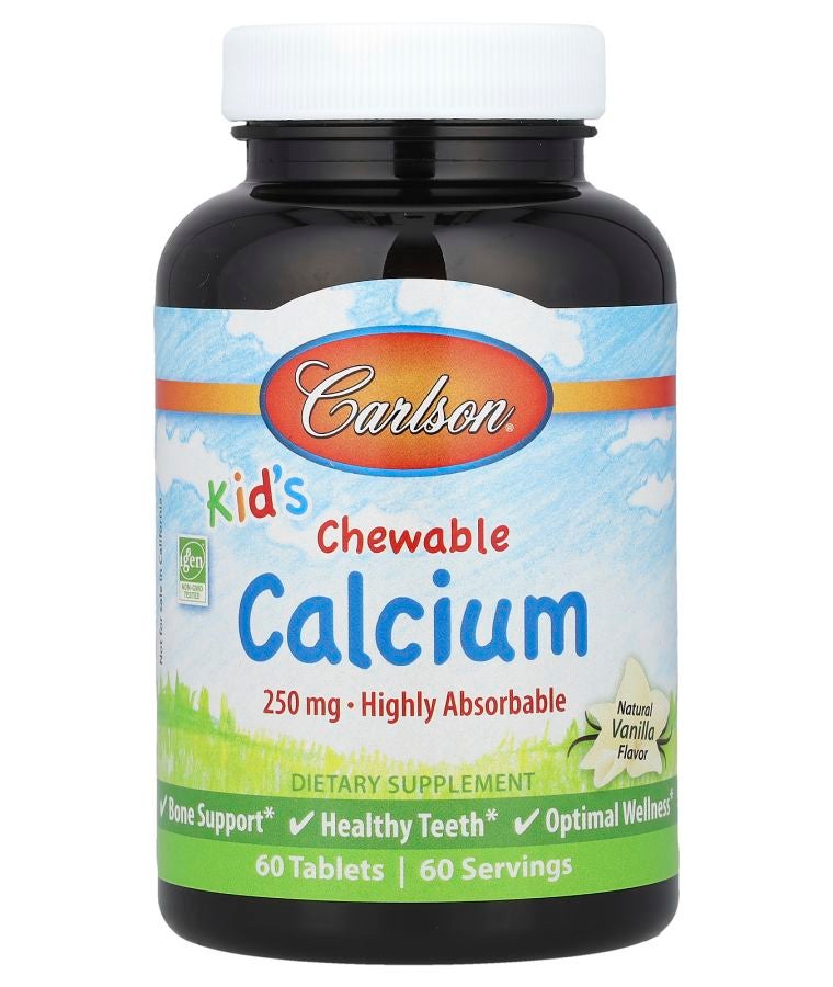 Kid's Chewable Calcium Natural Vanilla 250 mg 60 Tablets