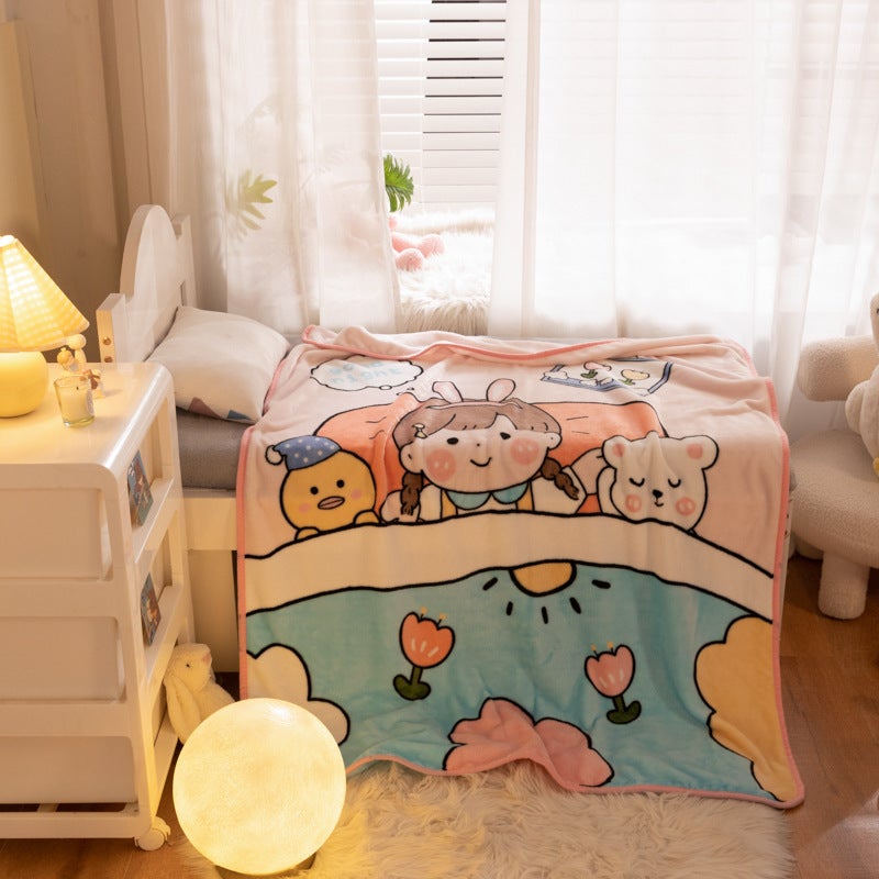 Cartoon Kids Blanket Soft Fleece Four Season Gift Little Girl 