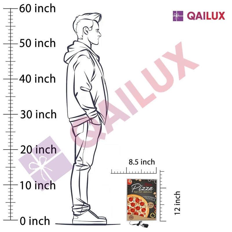 QAILUX Led Display Board for Advertising A4 Slim LED Advertising Light Box Illuminated Poster Display Cafe Restaurants Menu Board Cinema Movie Poster Display Screen (A4) - Image 3