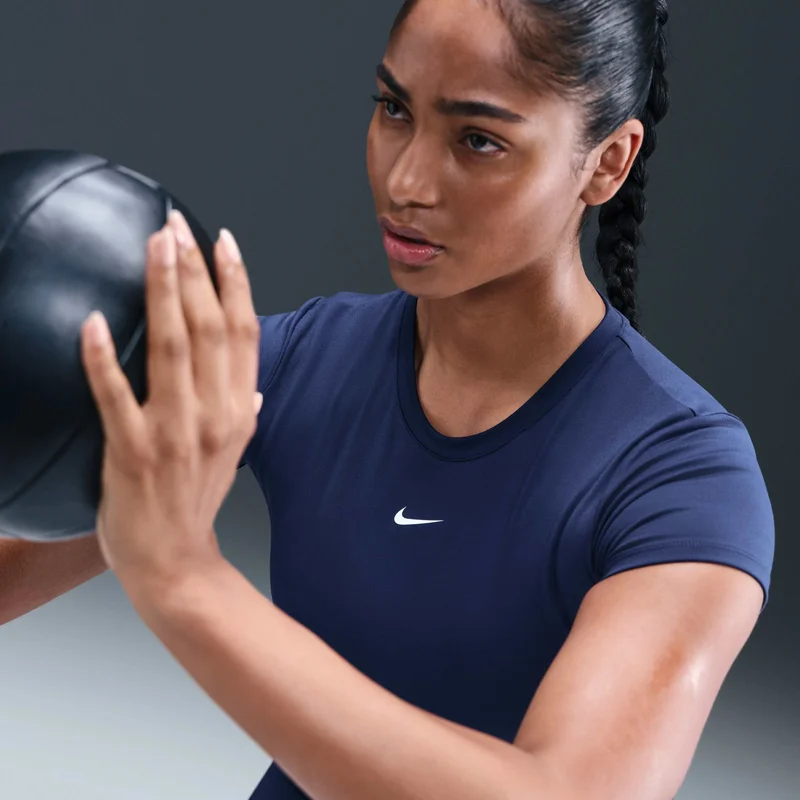 Nike Blue Women's One Fitted Dri-FIT Training Top for Women | Best Price UAE