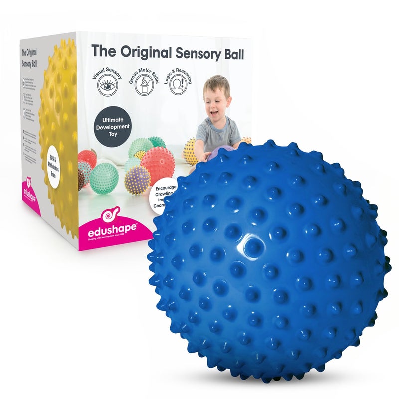 Edushape Sensory Ball for Baby - 7â€ Solid Primary Color Baby Ball That Helps Enhance Gross Motor Skills for Kids Aged 6 Months & Up - Pack of 1 Vibrant Colorful and Unique Textured Ball for Baby - Image 1