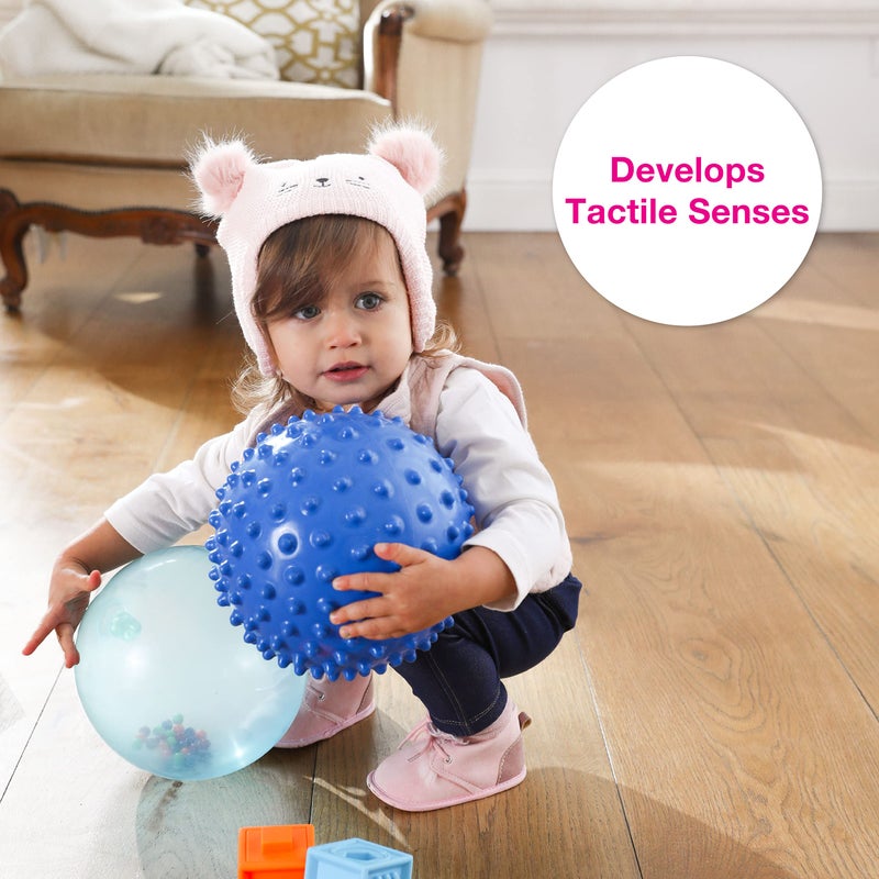 Edushape Sensory Ball for Baby - 7â€ Solid Primary Color Baby Ball That Helps Enhance Gross Motor Skills for Kids Aged 6 Months & Up - Pack of 1 Vibrant Colorful and Unique Textured Ball for Baby - Image 5