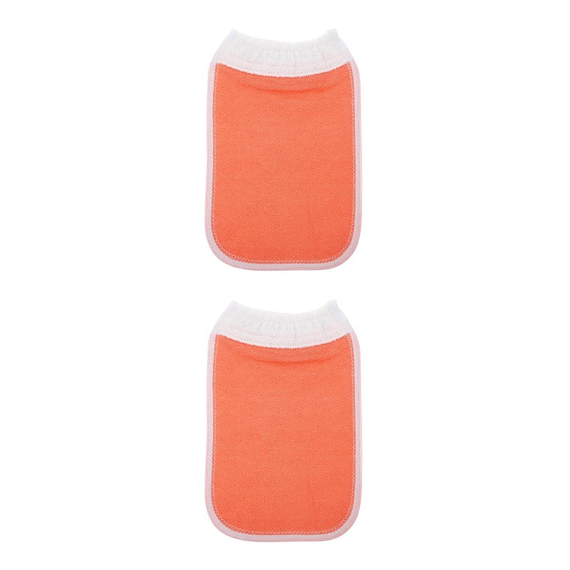 2pcs Double-Sided Bathing Scrubbers Gloves Convenient Shower Towels Gloves Body Mitten (Grey) - Image 1