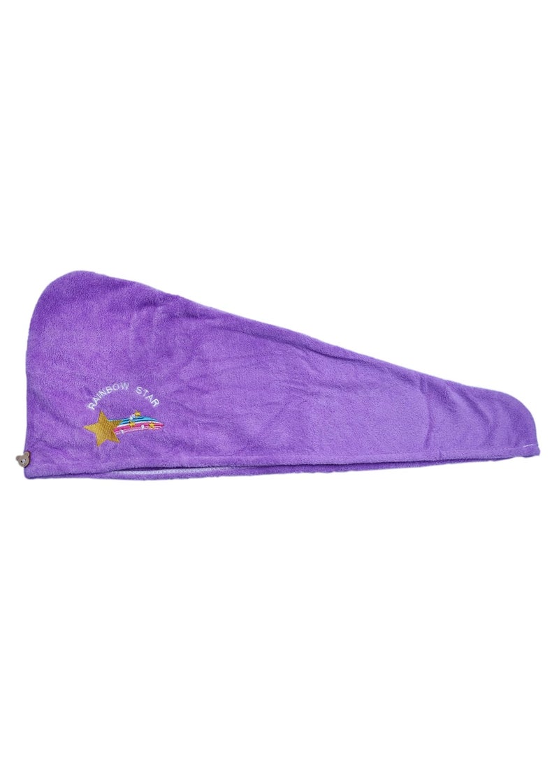THE BANDUNIES THE BANDUNIES Hair Towel Wrap Absorbent Towel Hair Towel HairDrying Bathrobe Hair Warp Towel Microfiber Bath Towel Hair Dry Cap Multicolor Size 25 10 inche Pack of 1 Purple  - Image 1