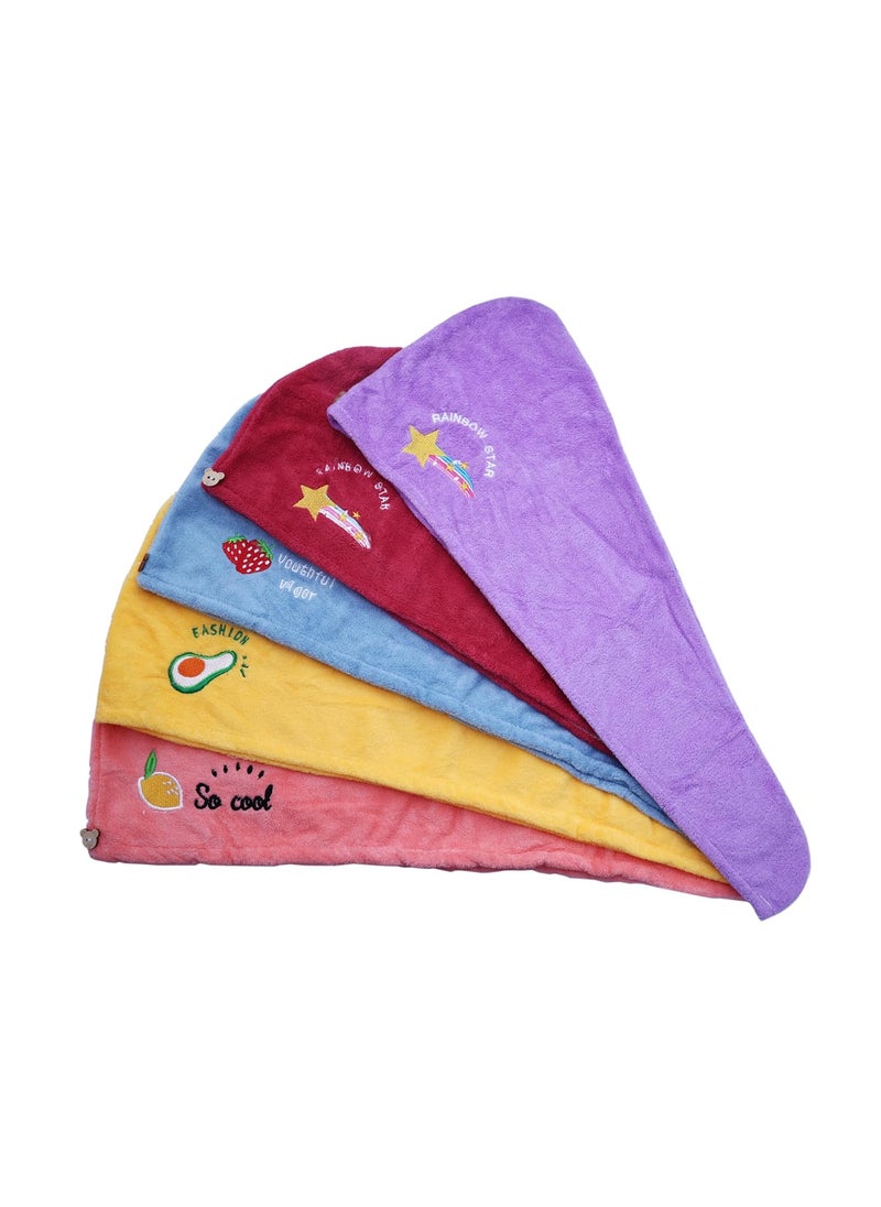 THE BANDUNIES THE BANDUNIES Hair Towel Wrap Absorbent Towel Hair Towel HairDrying Bathrobe Hair Warp Towel Microfiber Bath Towel Hair Dry Cap Multicolor Size 25 10 inche Pack of 1 Purple  - Image 2