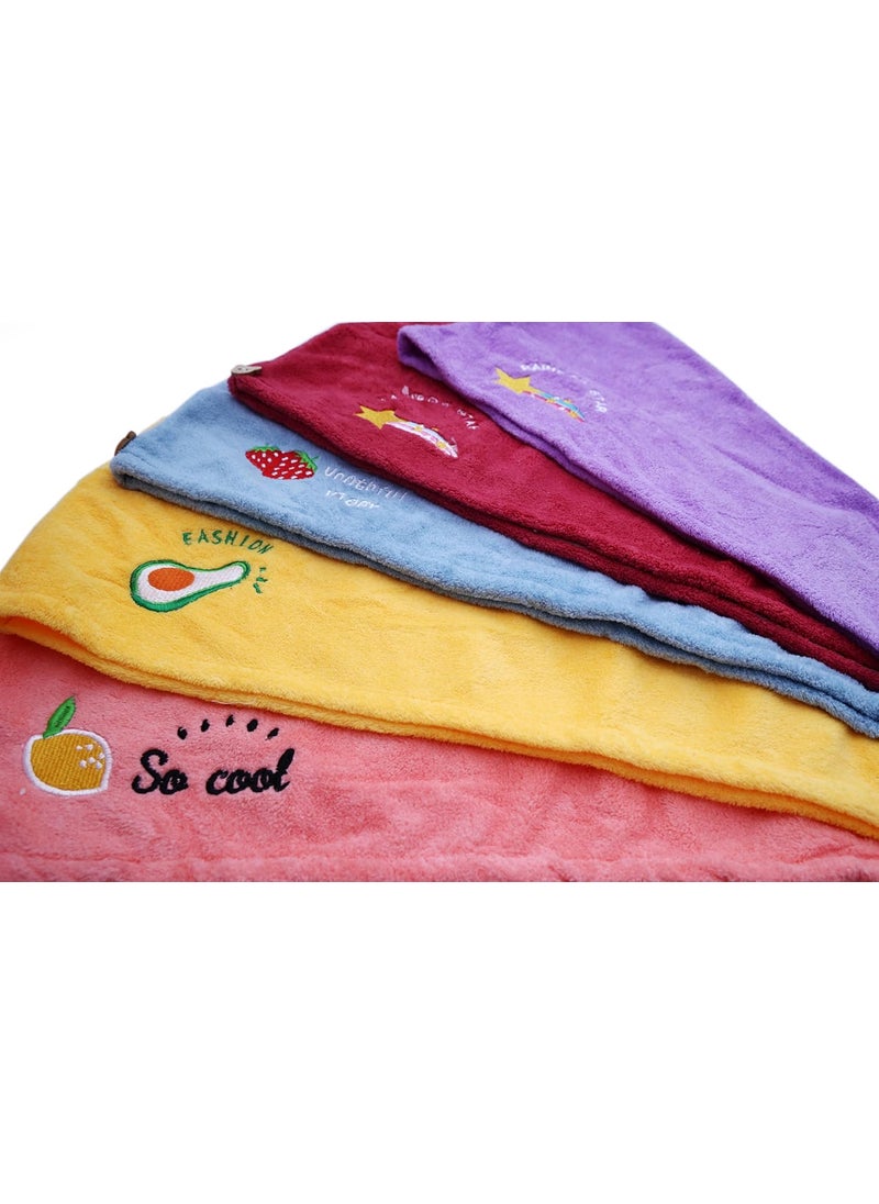 THE BANDUNIES THE BANDUNIES Hair Towel Wrap Absorbent Towel Hair Towel HairDrying Bathrobe Hair Warp Towel Microfiber Bath Towel Hair Dry Cap Multicolor Size 25 10 inche Pack of 1 Purple  - Image 3