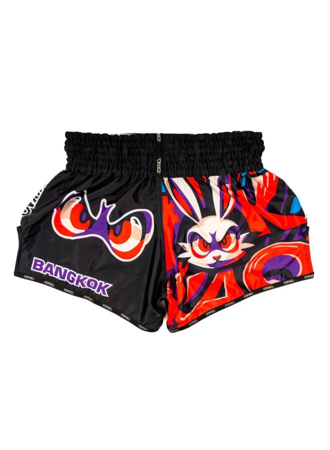 YOKKAO ANGRY RABBIT MUAY THAI SHORTS BLACK - Image 2