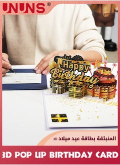 UNUNS Birthday Cake Card,3D Pop Up Birthday Card,Happy Birthday Card With Blank Note And Envelope,Popup Greeting Cards For Kids Women Men Her Him Wife Husband Businesses  - Image 5